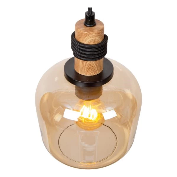 Lucide ILONA - Pendant light - Ø 18 cm - 1xE27 - Amber - detail 2
